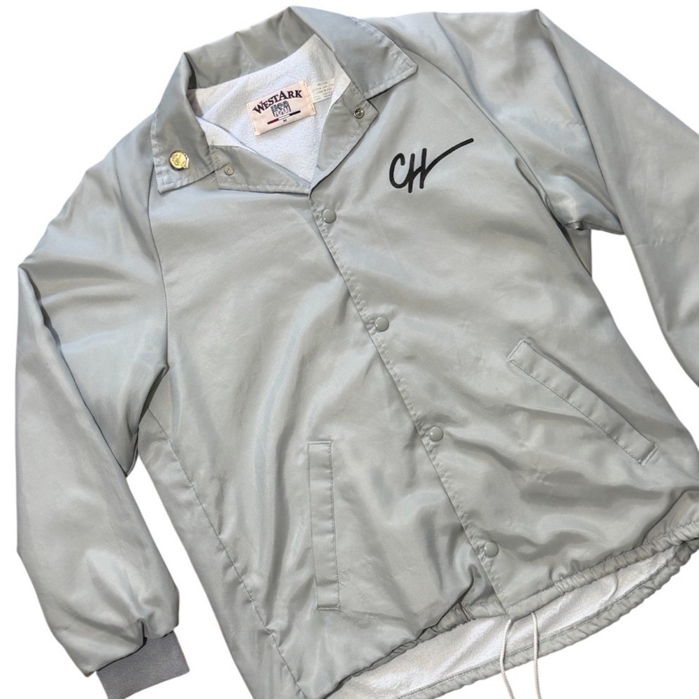 Vintage 90s Westark USA Gray Crabtree-Harmon School Bus Graphic Coaches Jacket - Picture 3 of 8